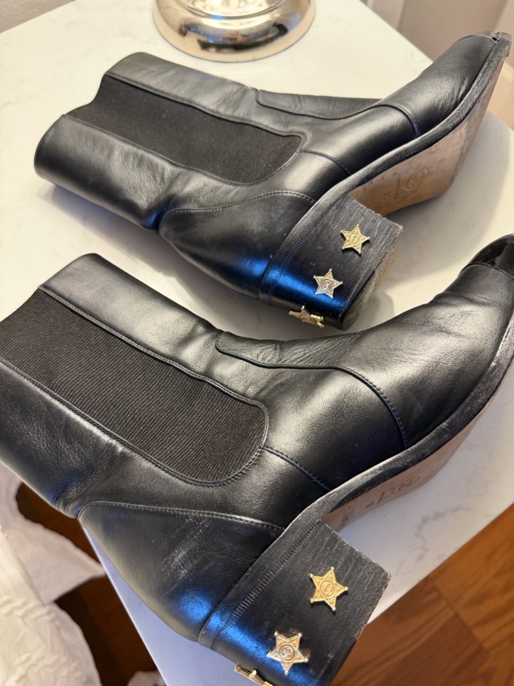 CHANEL Dallas Boots with Star Heel Accent .
